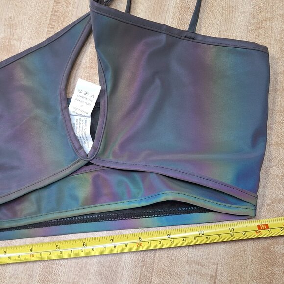 iHeartRaves Party Lights Rainbow Reflective Cutout Top - Picture 6 of 9